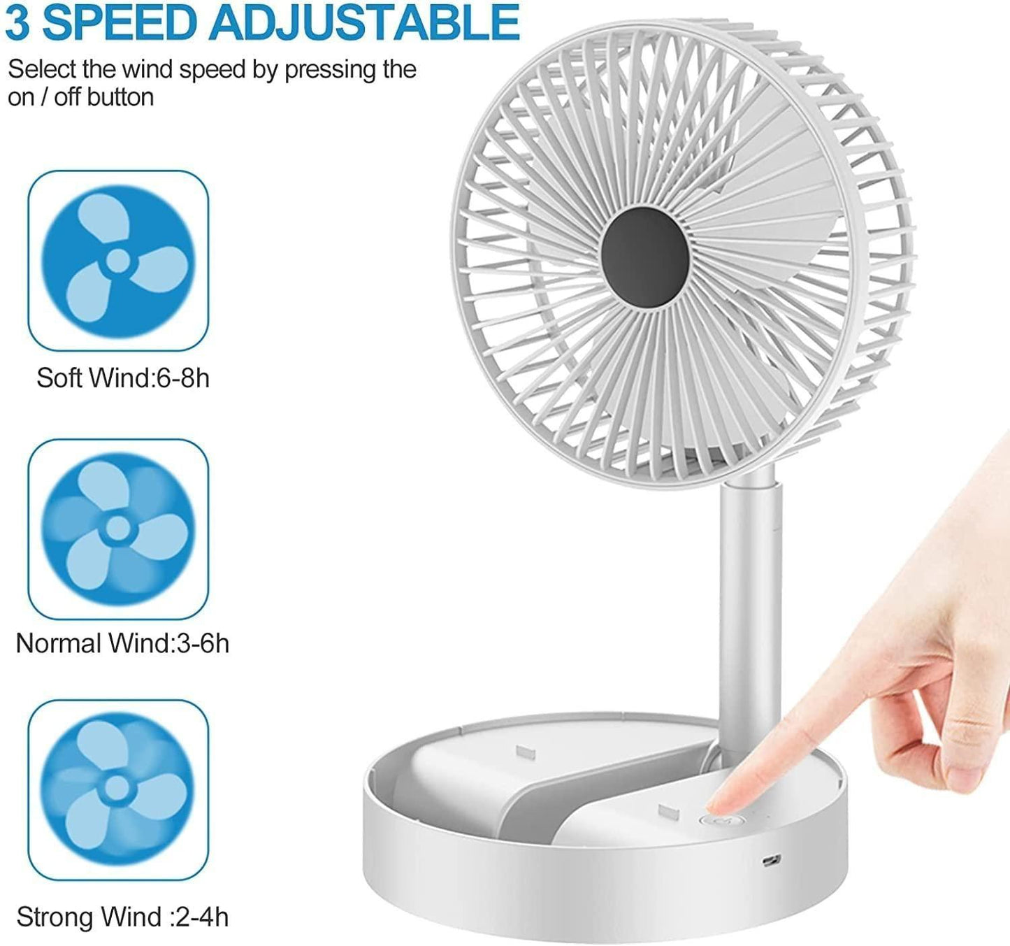 BREEZE™  High Speed Rechargeable Table Desk Fan